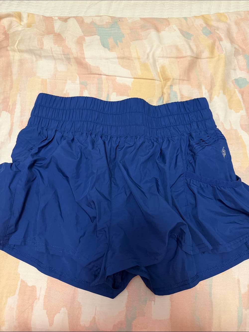 Free People Royal Blue Athletic Shorts with Elastic Waist